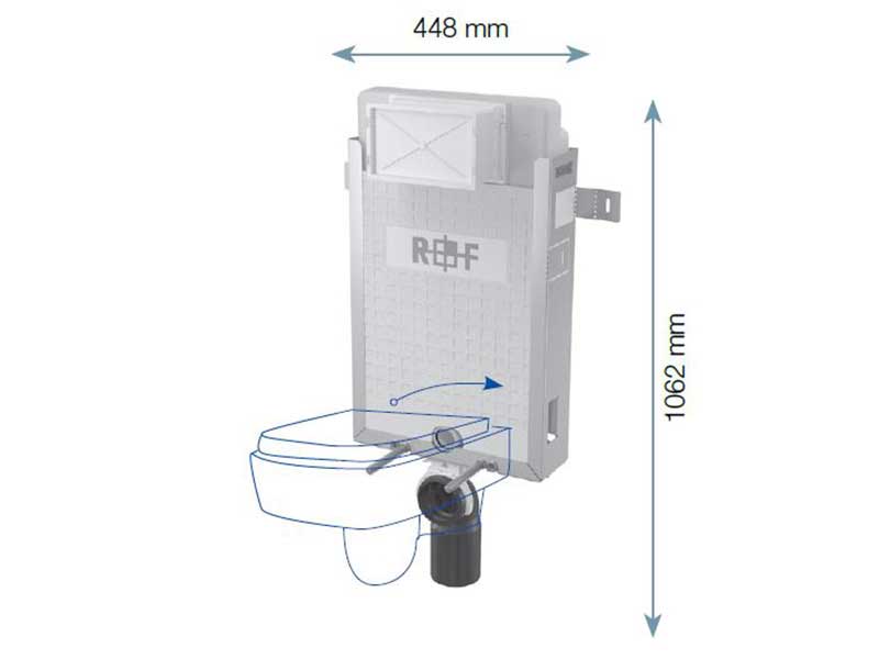 Instalační modul pro WC PLANO Modul pro závěsné WC pro zazdění na pevnou zeď