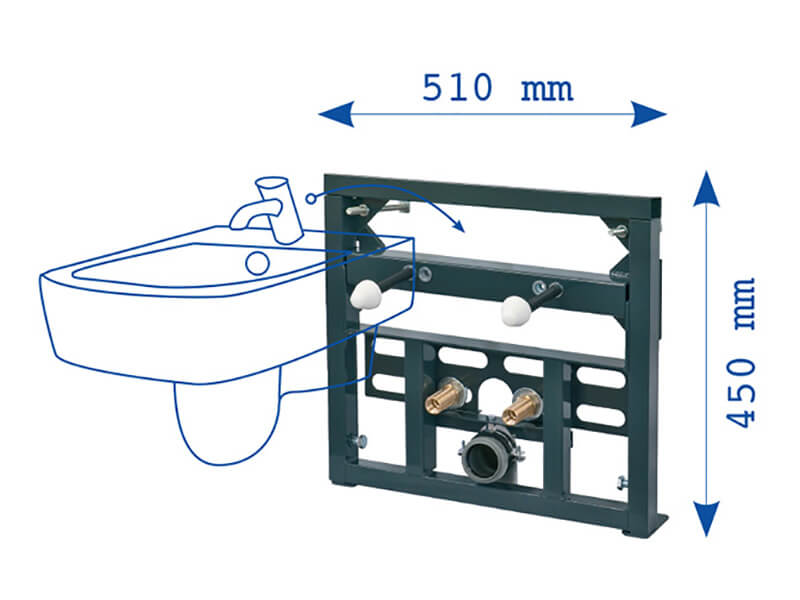 Instalační modul PLANO pro bidet Pro závěsný bidet, pro zazdění na pevnou zeď nebo do sádrokartonu